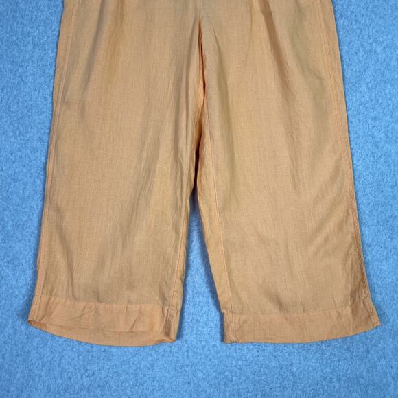 J. Jill Love Linen Orange High Waisted Wide Leg Crop Pants Size XL - Picture 3 of 13